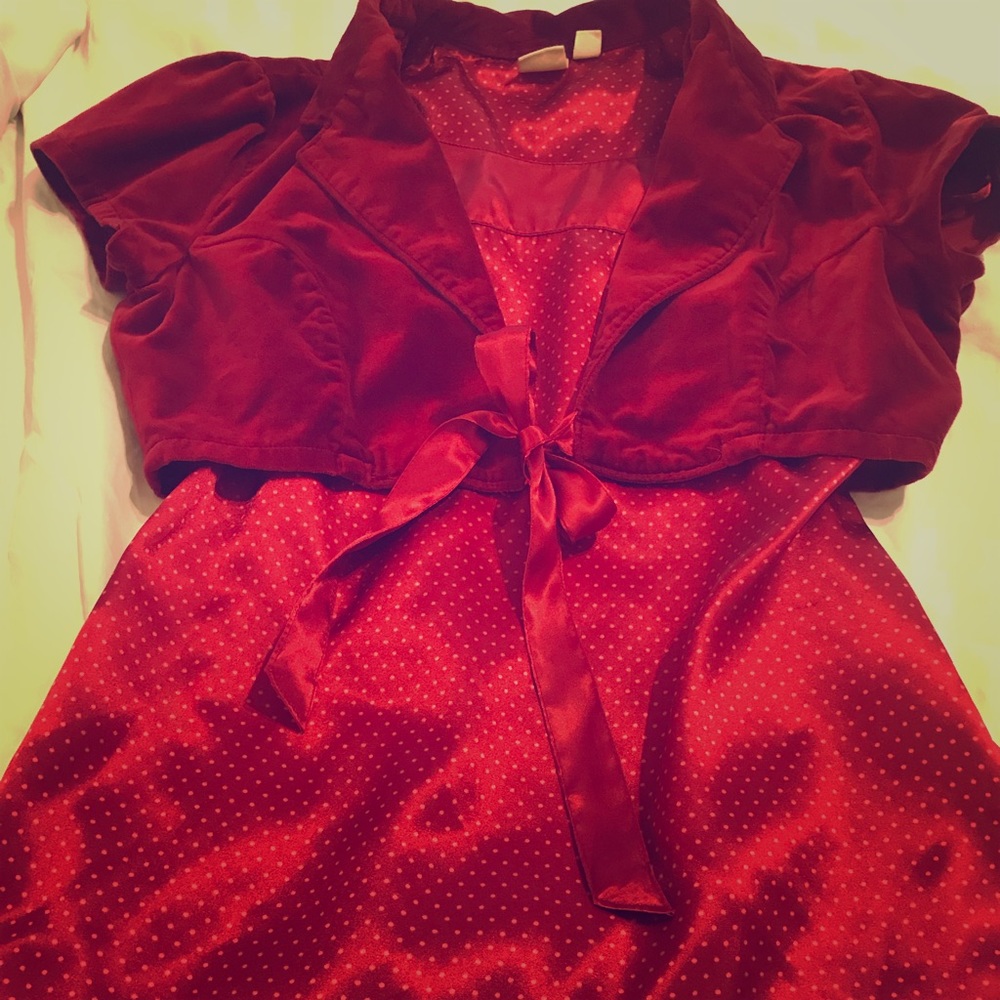 Silk camisole top with velvet short jacket